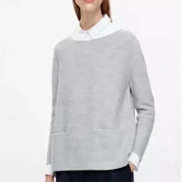 COS Flame Red A-Line Wool Sweater with Slip Pockets - Picture 6 of 6